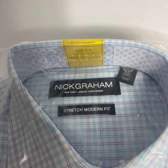 Nick Graham Men’s Dress Shirt & Tie Set Light Blue 14-15 32/33 Modern Fit NWT - Picture 12 of 12